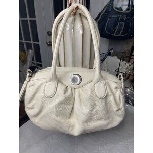 Preloved Marc by Marc Jacobs Classic Q Cream Leather Handbag – Floral Interior